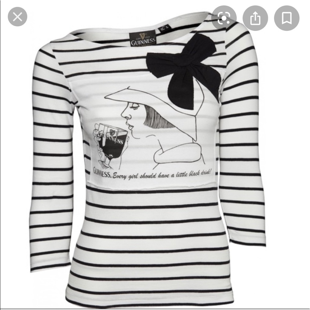 Black and white stripped Guinness shirt